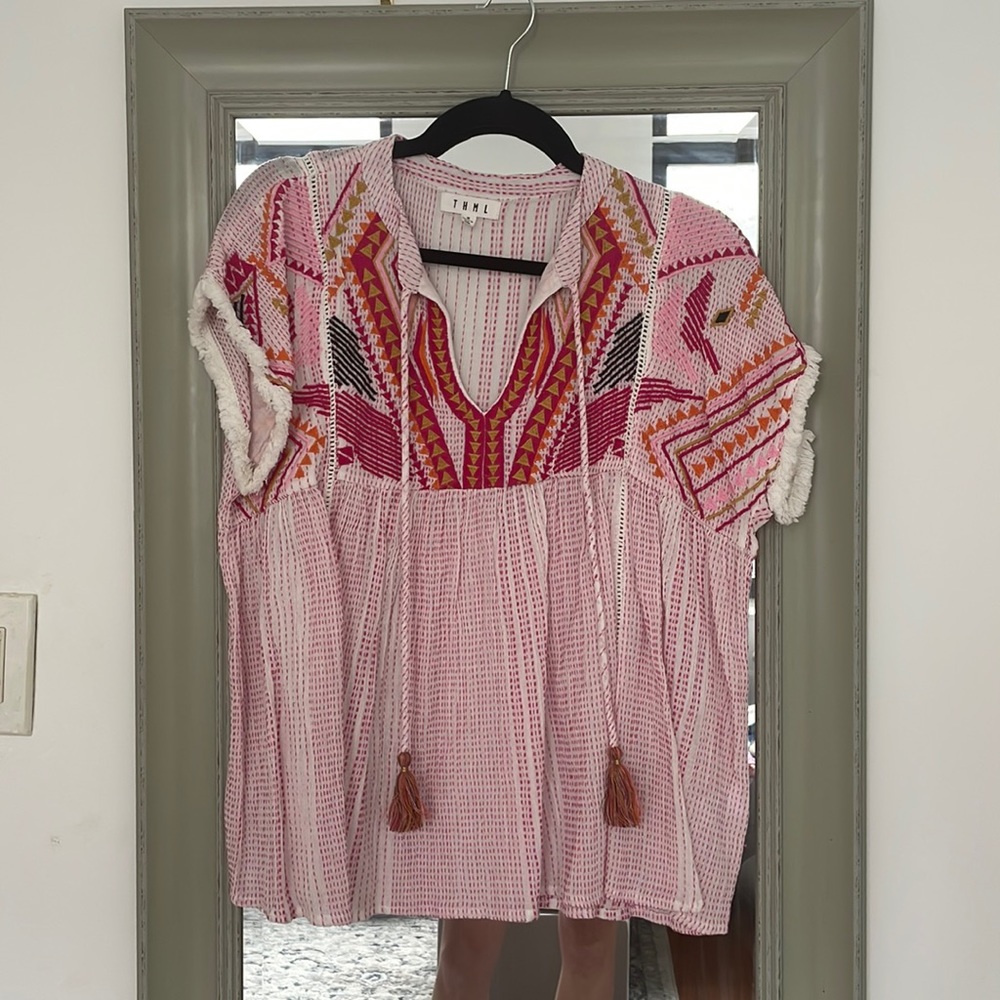 THML geometric shirt, size US M